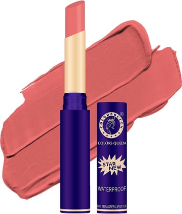 Colors Queen Queen Lips Matte Lipstick Waterproof with Smooth Application Love Peach (Shade - 818)