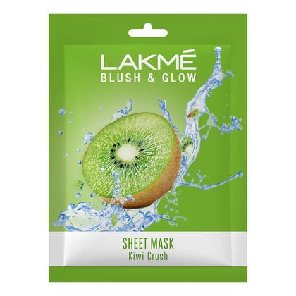Lakme Blush & Glow Kiwi Sheet Mask, 25 ml Lakme Blush & Glow Kiwi Sheet Mask, 25 ml - White / 25 ml (Pack of 1)