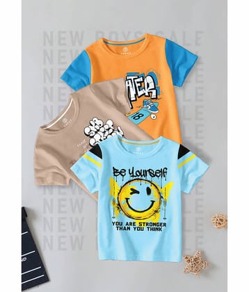 CODEZ Pack of 3 Boys Cotton Blend T-Shirt ( Multi Color )