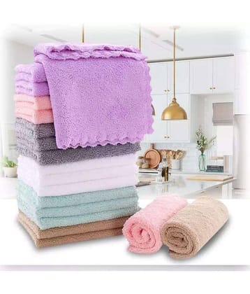 Suraj Enterprises Pack of 6 Microfibre 351-400 -GSM Hand Towel ( Multicolor )
