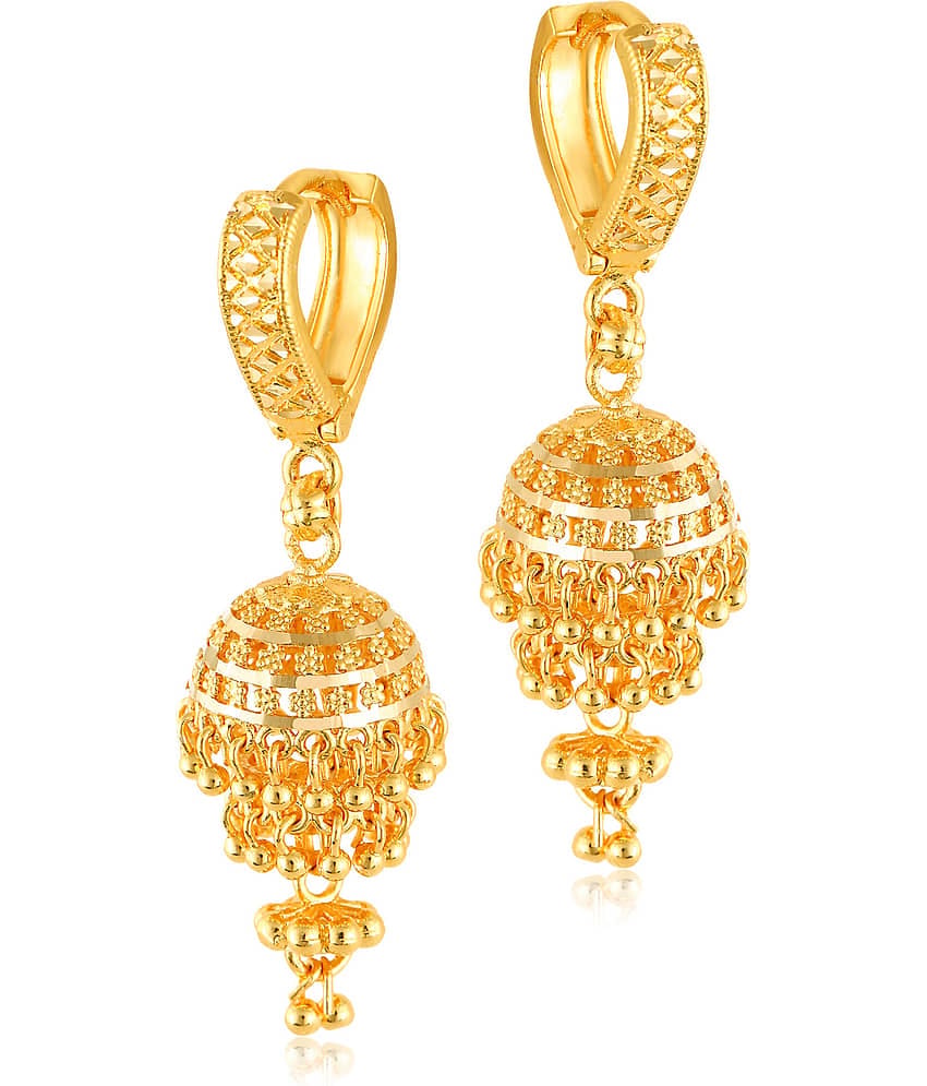 VIVASTRI Golden Jhumki Earrings ( Pack of 1 )