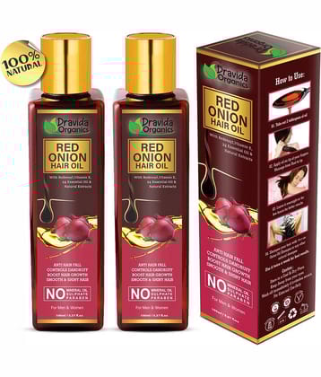 Dravida Organics Onion Oil with Black Seed Oil Extracts - Controls Hair Fall 100 mL Pack of 2