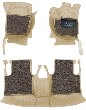 Mini Cooper S Clubman 2020 7D Luxury Car Mat, All Weather Proof, Anti-Skid, 100% Waterproof & Odorless with Unique Diamond Fish Design (24mm Luxury PU Leather, 2 Rows)-Beige Beige