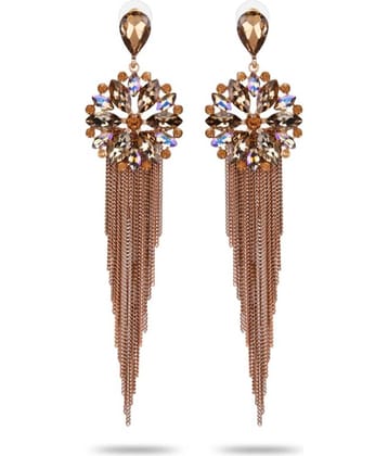 YOUBELLA Brown Danglers Earrings ( Pack of 1 )