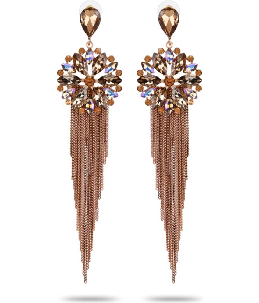 YOUBELLA Brown Danglers Earrings ( Pack of 1 )