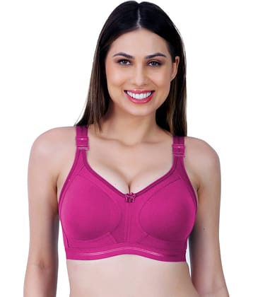 Ladyland Pack of 1 Cotton Blend Non Padded Everyday Bra For Women ( Maroon )