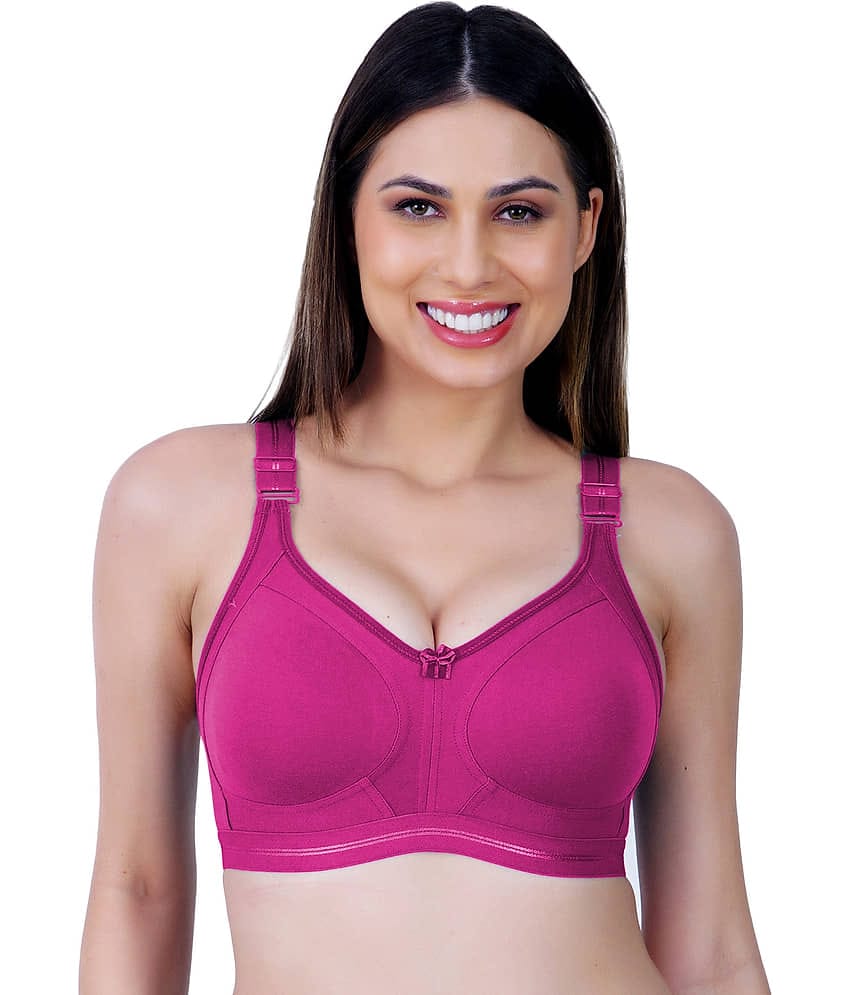 Ladyland Pack of 1 Cotton Blend Non Padded Everyday Bra For Women ( Maroon )
