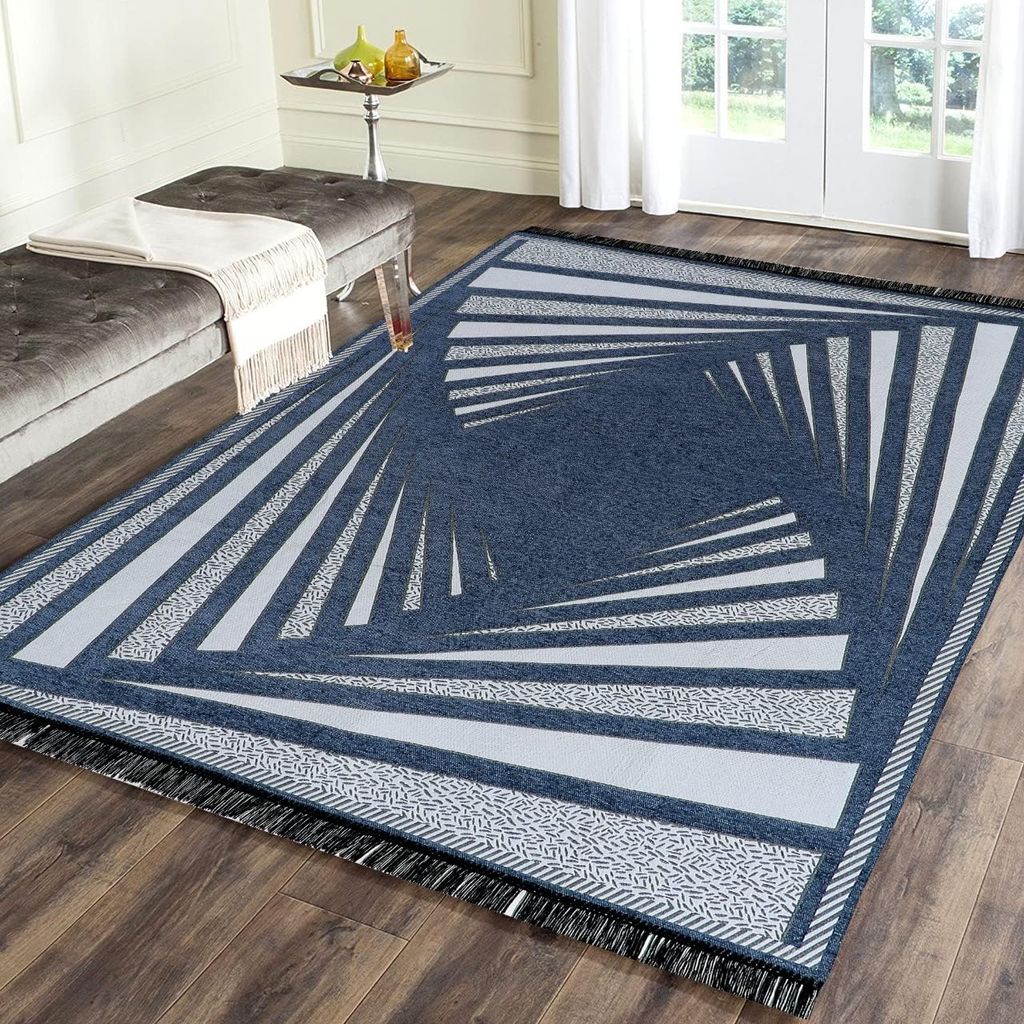 RADECOR Premium Exclusive Chenille Living Room Carpet, Area Rug, Durries Sleek and Spacious Rectangular 5X7 Feet (210 Cmx152 Cm)