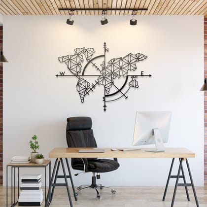 World Map Metal Wall Art-35x50 CM | 13.7"X19.6" Inch