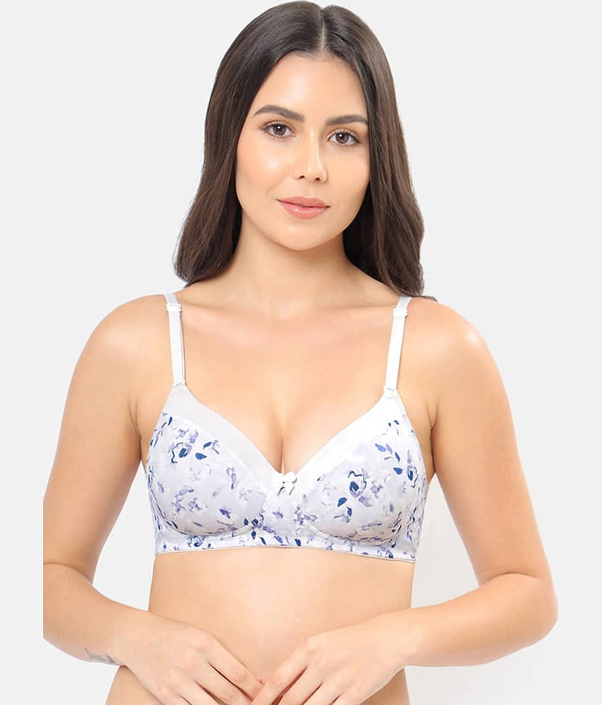 Amante Nylon Heavily Padded Women's Plunge Bra ( White )