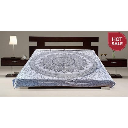 Duvet Cover White Mandala-Queen 83 x 83 inches
