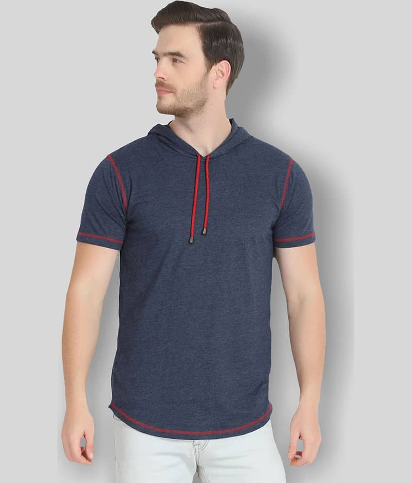 Glito Pack of 1 Cotton Blend Regular Fit Men's T-Shirt ( Blue )
