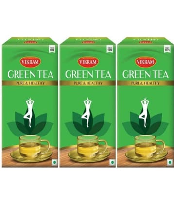 Vikram Green Tea, Contains Camellia Sinensis leaves (100g, Pack of 3) - 300g