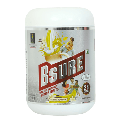 Bsure - Complete, Balanced & Nutrition Supplement Drink For The Entire Family | Delicious Vanilla Flavour Drink For Immunity | 400 g