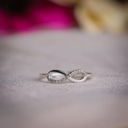 Infinity Zircon Sterling Silver Ring-5