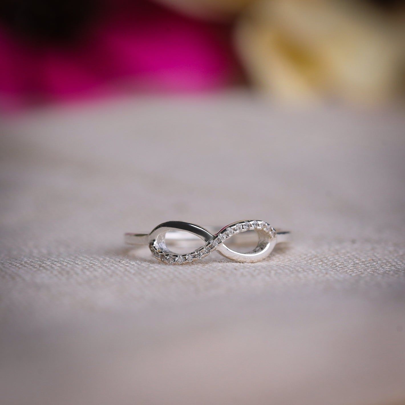Infinity Zircon Sterling Silver Ring-5