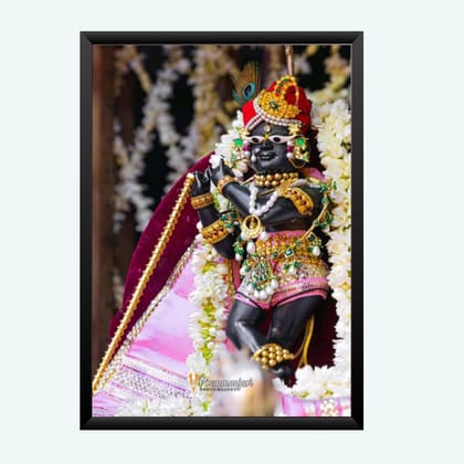 NOKKES Radha Raman ji Vrindavan Radha Raman Thakur Ji Photo Frames Religious Photo frame 5X7 Inch Photo Frame_QWW71