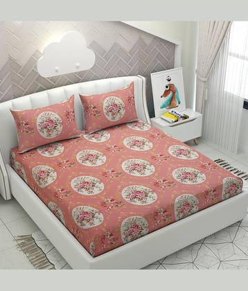 Apala Microfiber 1 Double King Bedsheet with 2 Pillow Covers ( Pink )