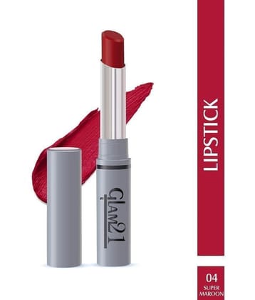 Glam21 Long Lasting NonTransfer Lipstick Creamy Matte Formula matte finish 2.8g Super Maroon-04