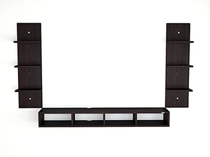 DAS Bolivar High Strength Wall Mount Tv Entertainment Unit/with Set Top Box Stand and 6 Wall Shelf Display Rack for Living Room Flowery Wenge Large (Ideal for Up to 55")(Engineered Wood) DAS Bolivar High Strength Wall Mount Tv Entertainment Unit/with Set Top Box Stand and 6 Wall Shelf Display Rack for Living Room Flowery Wenge Large (Ideal for Up to 55")(Engineered Wood)