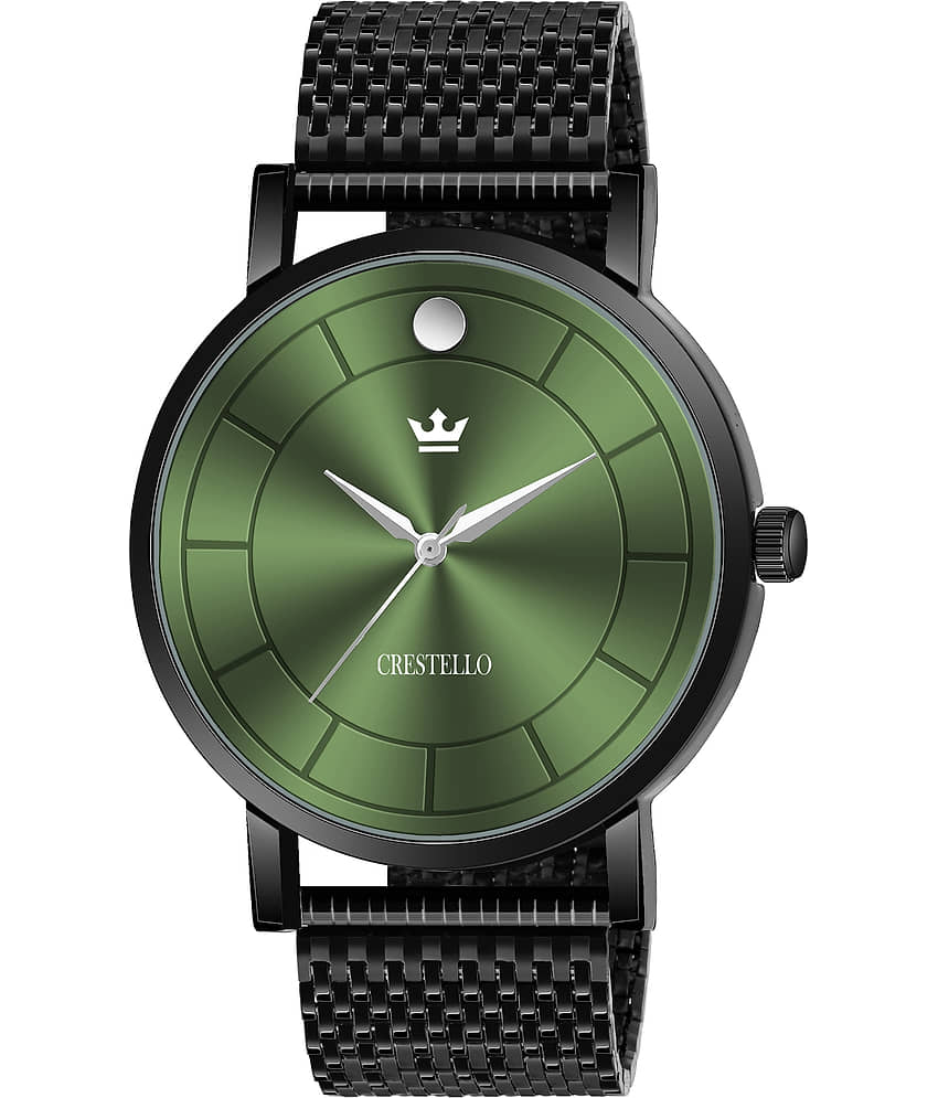 Crestello - Black Metal Analog Men's Watch