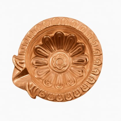 3 Inch Copper Decorative Diya (Pack of 2) � 76mm x 67mm Traditional Copper Oil Lamps for Puja, Diwali, Festivals, Home Temple � Handcrafted Pooja Deepam for Decoration