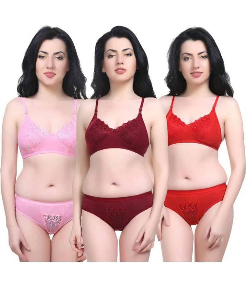 SEXO Lingerie Assorted Cotton Lycra Bra and Panty Set