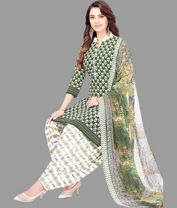 SIMMU - Unstitched Green Crepe Dress Material ( Pack of 1 )