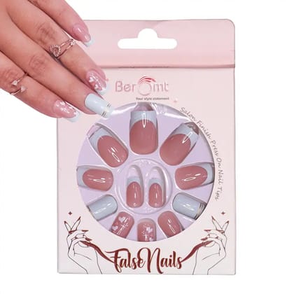 FRENCH SQUARE NAILS (NAIL KIT INCLUDED)-Light Blue