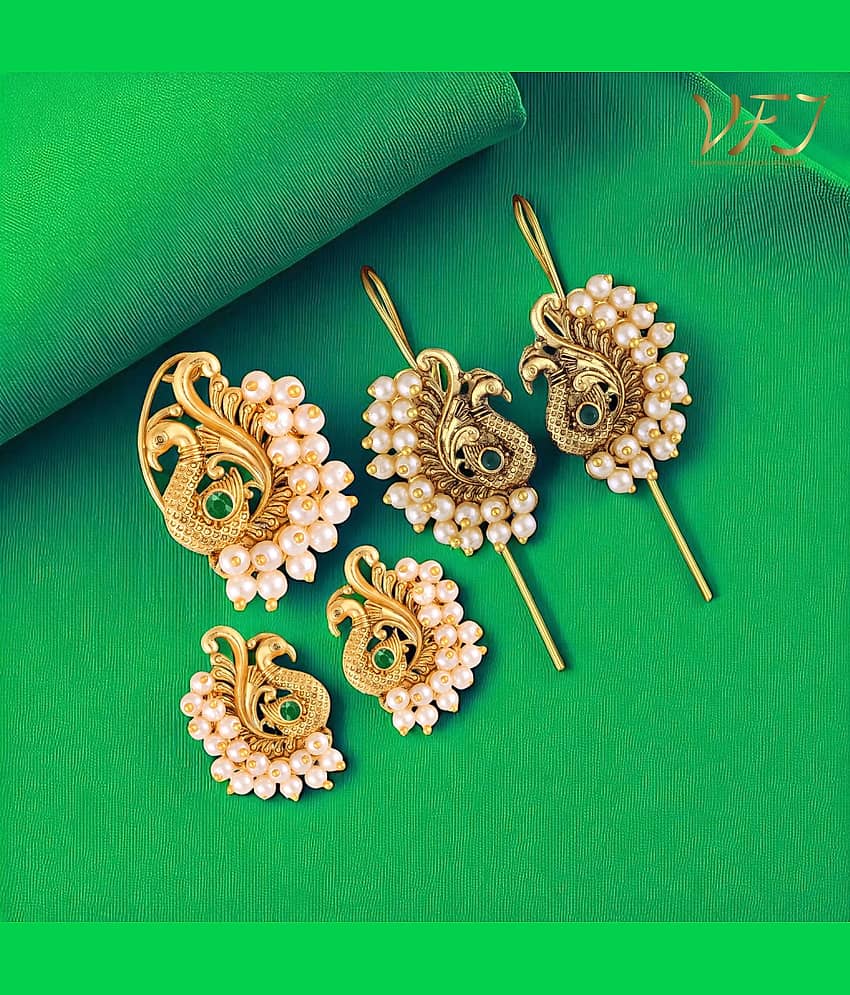 Vighnaharta Golden EarCuff Earrings ( Pack of 1 )