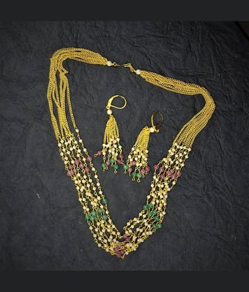 AKLINA Multicolor Alloy Necklace Set ( Pack of 1 )