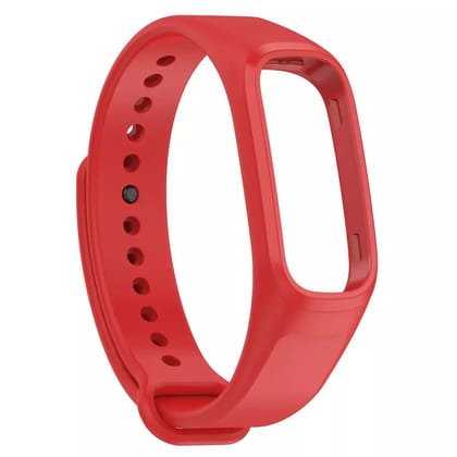 Valente Soft Silicon Adjustable Band Strap Compatible for OnePlus Smart Band and Oppo Smart Band-Red