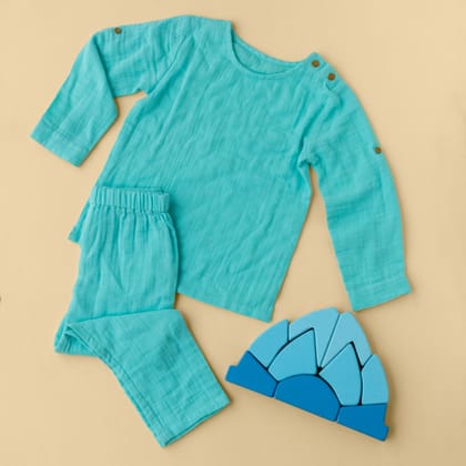 LOTUS TEMPLE WITH BLUE PAJAMA-1 - 2 Years
