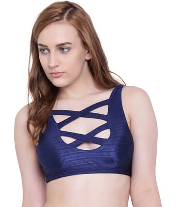La Intimo Polyester Women's Plunge Bra ( Navy )