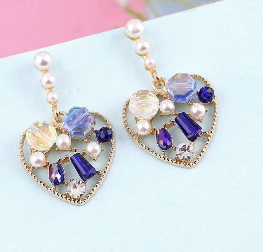 Blue Embellished Earrings