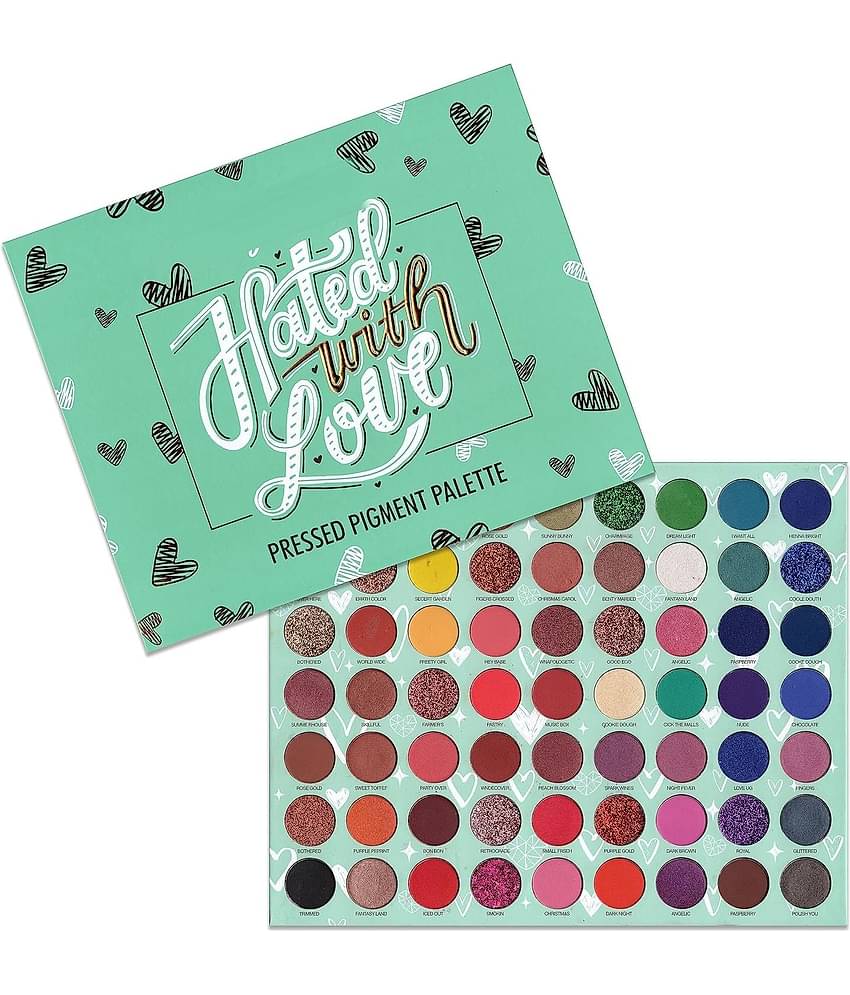 BLUSHIS Beauty 63 Color Matte Shimmer Glitter Hated with Love Eye Shadow Palette Combo