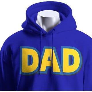 BULL CLOTHING DAD Dark Blue Hoodie Design with 60 Cotton / 40 Polyester 280 GSM for Softness and Comfort (XXL)