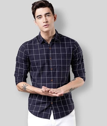 SUR-T - Blue Cotton Blend Slim Fit Men's Casual Shirt (Pack of 1)