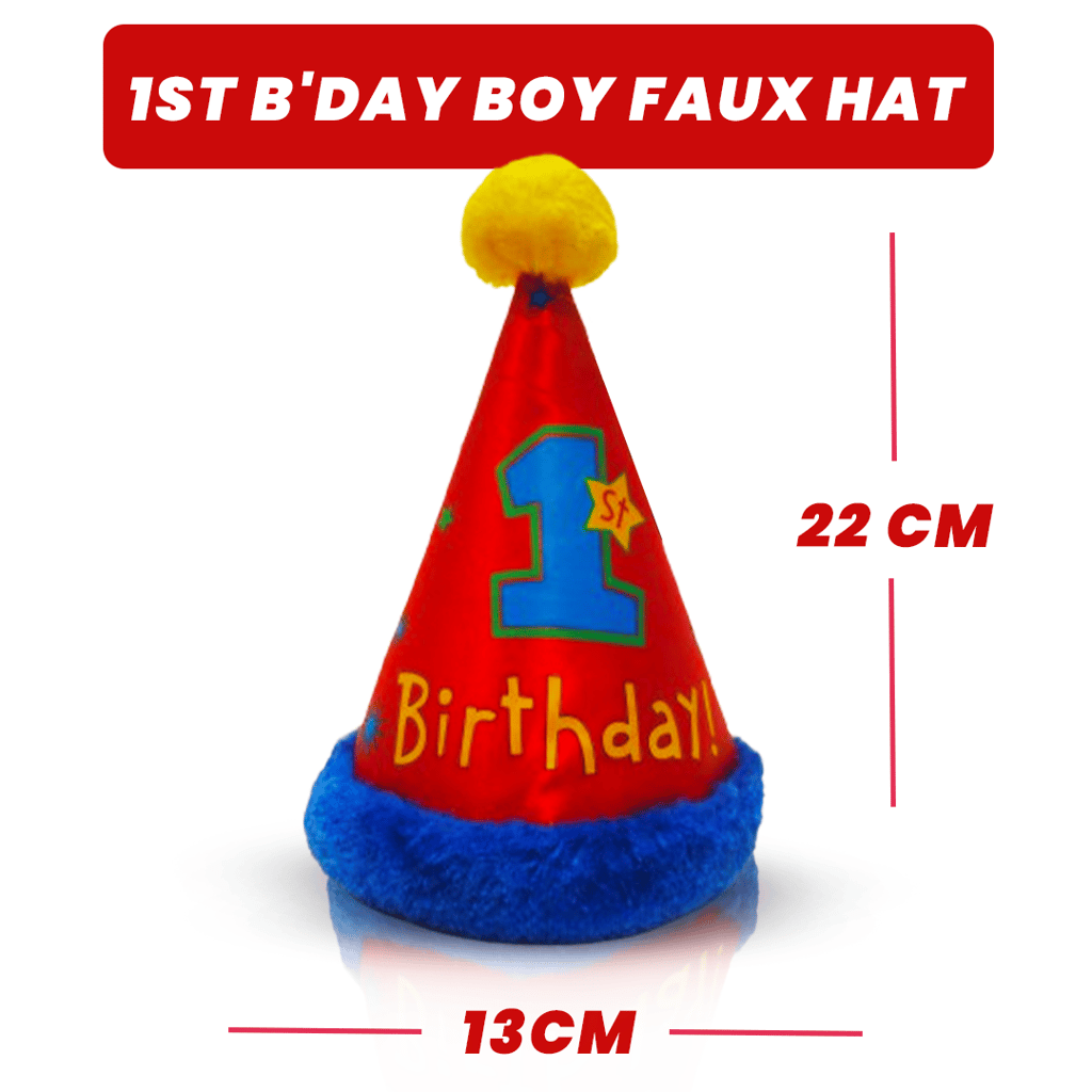 1st B'day Boy Faux Hat