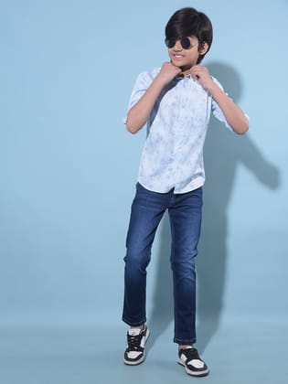 Blue Stretchable Cotton Jeans-5-6Y / Blue