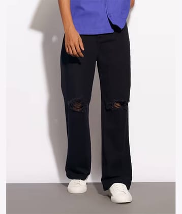 Star4well Relaxed Distressed Men's Jeans - Black ( Pack of 1 )
