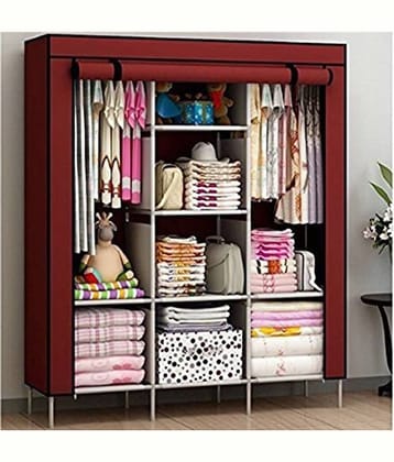 Multipurpose Collapsible and portable triple door Foldable Wardrobe/Cloth Stand/ Cloth Rack / Foldable Almirah/ Cupboard (Color As Per Stock Available)