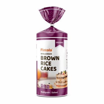 Pintola Organic Brown Rice Cake, Multigrain, Salted, 130 G