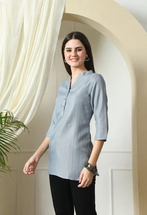 Handloom Cotton Textured Kurta-XS