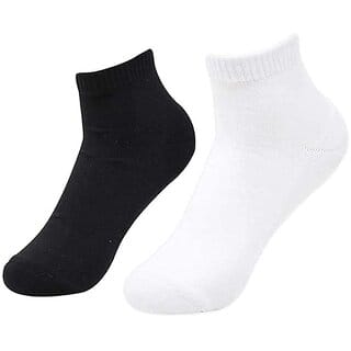 (Pack of 2) PrintCultr Black & White Unisex Cotton Ankle Length Socks-(Assorted Color)