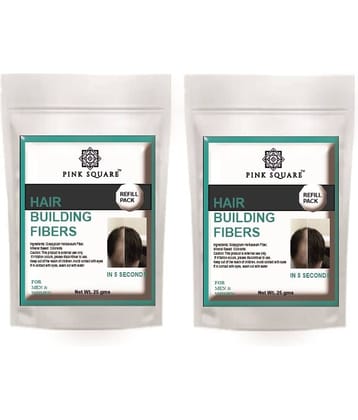 pink square Hair Building Fibers Instant Fuller Hair 25 gm Pack of 2