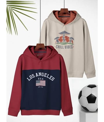 HELLCAT Pack of 2 Girls Cotton Blend T-Shirt ( Maroon )