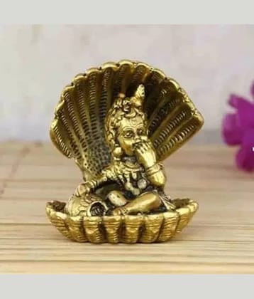 Shri Astha Vinayak Brass Lord Krishna Idol ( 6 cm )