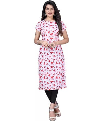AK FASHION MALL Pack of 1 Crepe Printed Straight Women's Kurti - ( Multicolor )
