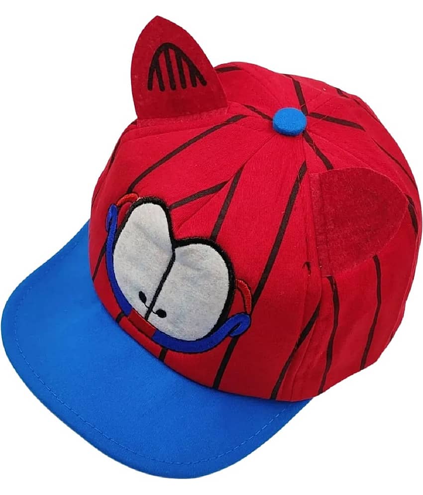 Zacharias Boy's Kids Cotton Cap kc-08 Red (Pack of 1) (1-4 Years)